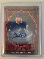 Jacob Quillan Rookie Gem Auto Red 7/10 2025-26 Upper Deck Black Diamond Hockey
