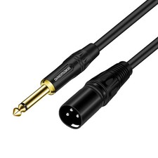 Mono 6.35mm to XLR 3-Pin Audio Cable, 25FT Quarter Inch to XLR Unbalanced Mic...