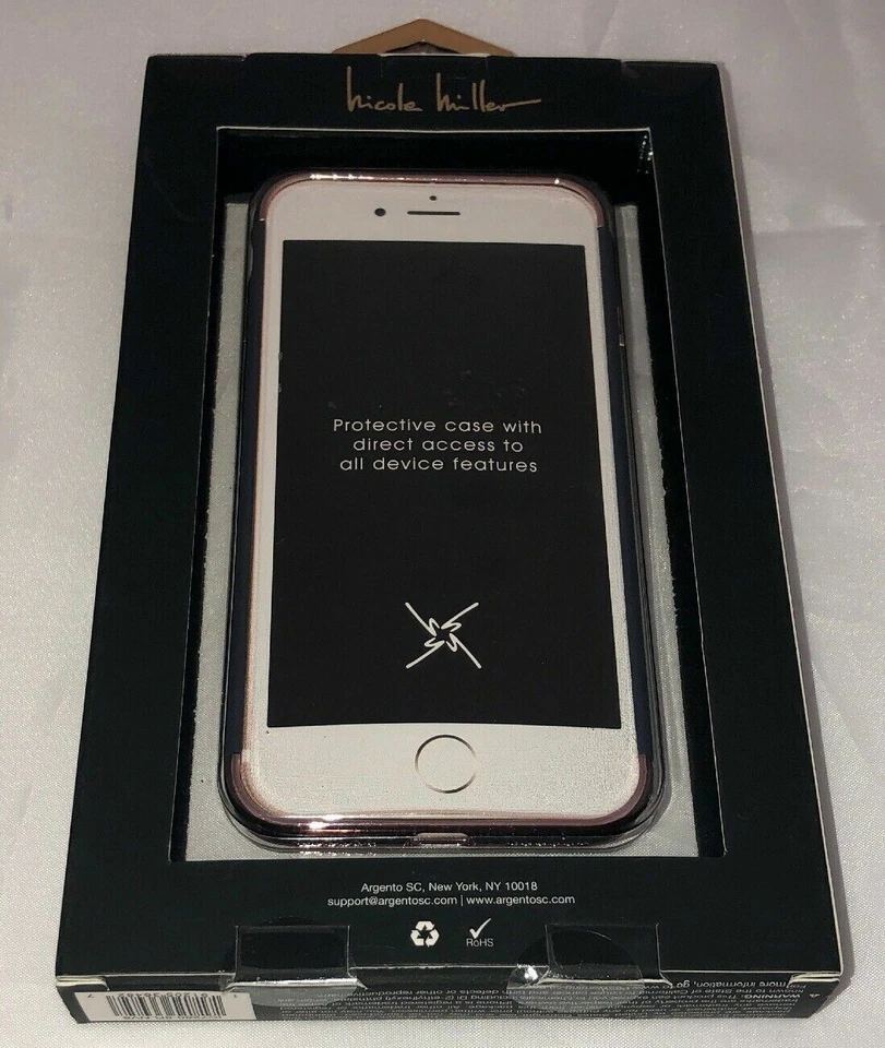 Nicole Miller 保护壳 适用于 iPhone 8 & 7 蓝色 带粉色装饰 全新 — 第 4/4 张图片