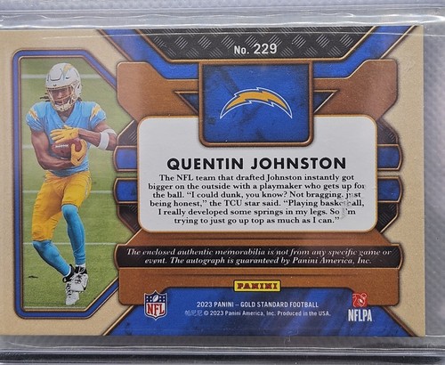 2023 panini gold standard football Quentin Johnston RPA /49 - Picture 2 of 2