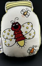 Super Cute Double Sided Firefly Lightening Bug Accent Pillow 16”