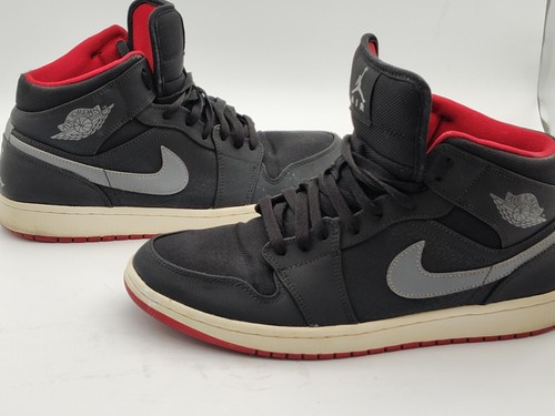 Nike Air Jordan 1 Mid Cool Grey Gym Red-Men's Size 11-554724-004-Great Condtion - Picture 9 of 10