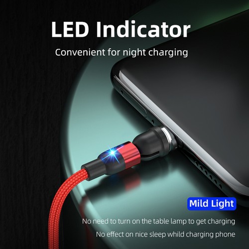 3 in 1 360°+180° Rotating Magnetic Cable Magnetic Phone Charger USB Cable 1M - Picture 8 of 15