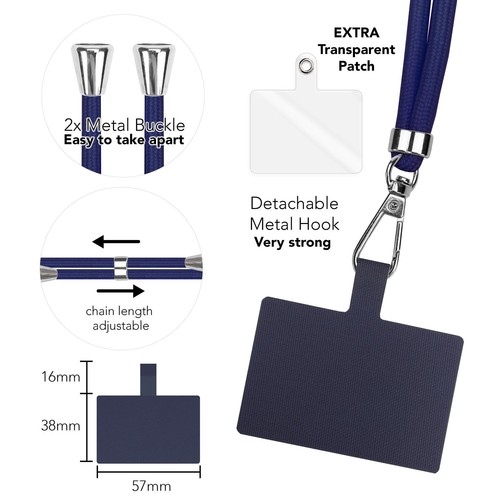 Universal Umhänge Band mit 2 Pads & Karabinerhaken für Handy Hülle Cover Case - Bild 34 von 76