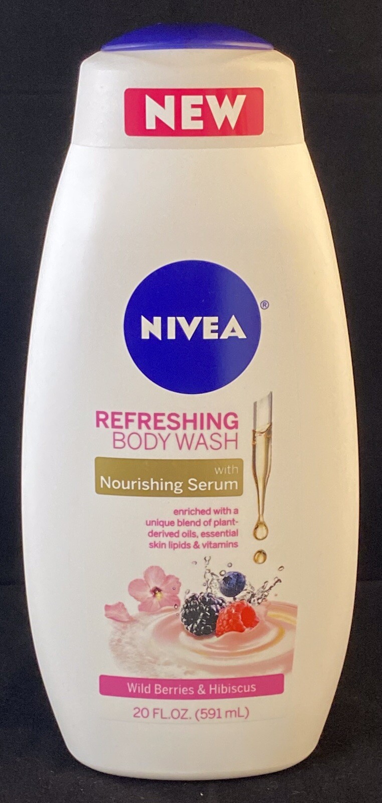 NIVEA Refreshing Body Wash w/Nourishing Serum WILD BERRIES & HIBISCUS