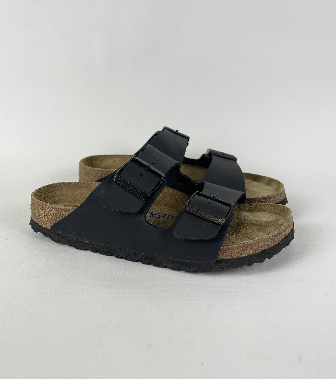 Birkenstock Arizona Sandals Shoes Leather Straps Belts Black Women’s Size 37 US6