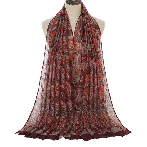 Women Ladies Viscose Scarf Hijab Floral Printed Muslim Women's Shawls Wraps - Picture 11 of 12