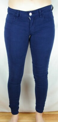 American Eagle Super Stretch Solid Navy Blue Jeggings Women's Sz 00 Cotton  Blend