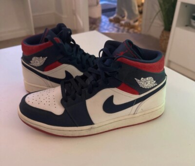 Nike Air Jordan Mid SE USA Olympic White Navy Blue Red Size  852542-104 UK