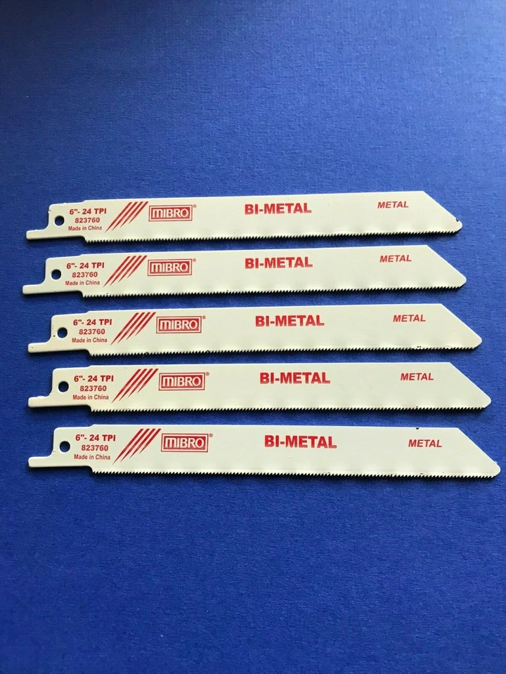 MIBRO  823760 BI-METAL PECIPRICATING SAW BLADE  6" X 24TPI FOR THIN METAL 5 PACK - Image 3 of 3