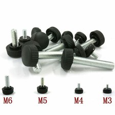 Plastic Knurled Thumb Screws Hand Grip Knob Bolts Thumbscrews Black M6 M8