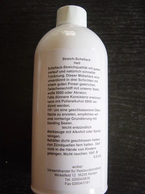 MARKENLOS GP 39,98 €/ L - in 3 Töne Streichschellack-Pinselschellack-Spritzschellack-Antik