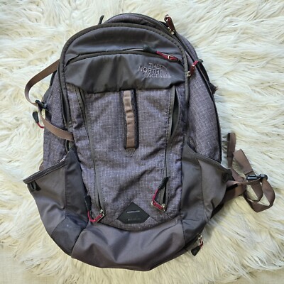 North Face Surge Laptop Backpack Rabbit Grey Heather/Cerise