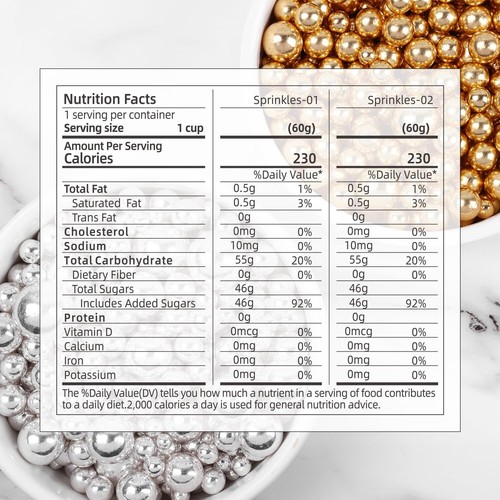 Perlenstreusel zum Tortendekorieren, Goldsplitter Mix Cupcakes Kekse Eis - Bild 16 von 28