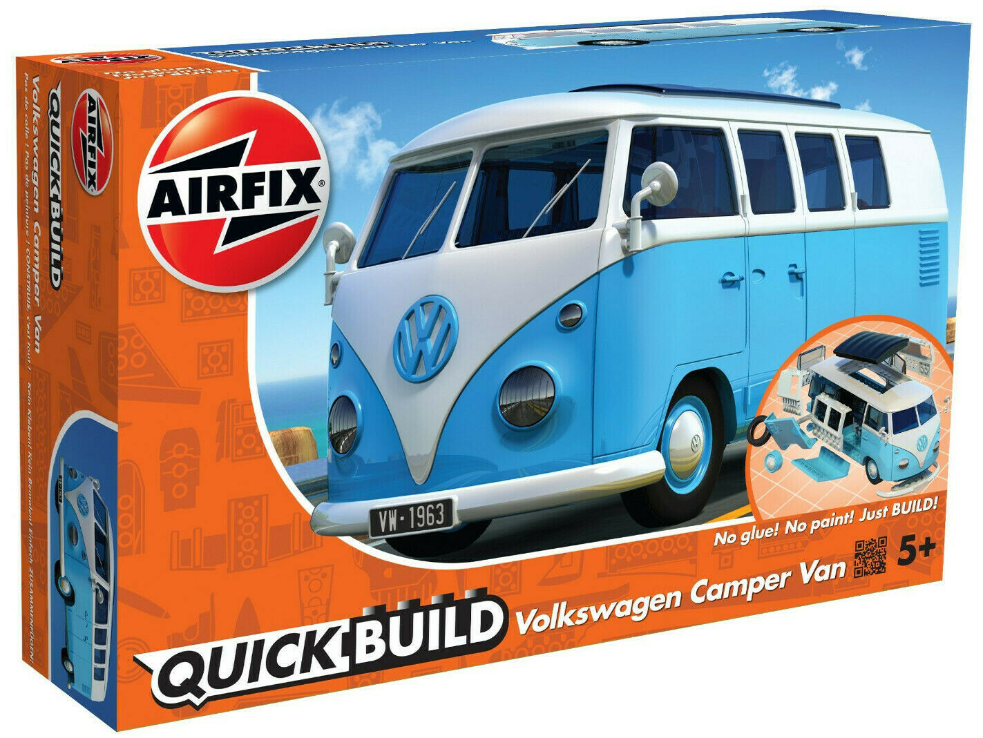 Airfix QUICK BUILD Volkswagen Camper Van Snap Together Plastic Model Kit J6024 4890₽