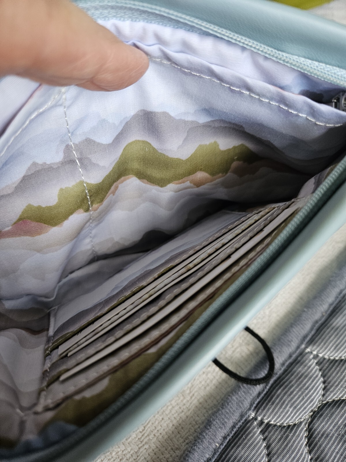 The Sash Bag Angel Falls Blue Faux Leather Bag New With Tags and