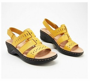 clarks sandals yellow