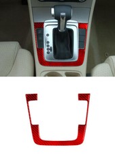 Panel de cambio interior de fibra de carbono rojo para Volkswagen Passat 2006-2011