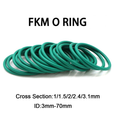 FKM O Ring Fluorine Rubber Seal Gasket Cross Section 1/1.5/2/2.4/3.1mm ID 3-70mm