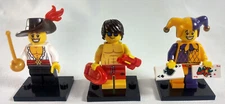 Lego Swashbuckler / Jester / Lifeguard Minifigure -Series 12 (lot of 3) 71007