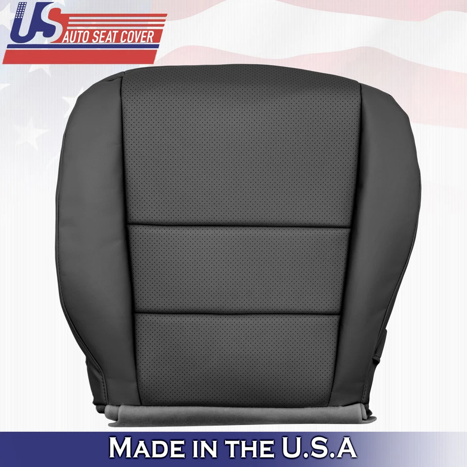 Se adapta a Acura RL 2005 2006 2007 2008 cubierta de asiento de cuero superior e inferior del conductor negra Foto 2 de 4