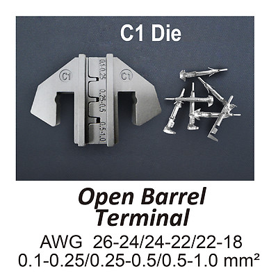 TGR Crimping Tool Die - C1 Die for Open Barrel Terminals AWG 26-24/24-22/22-18