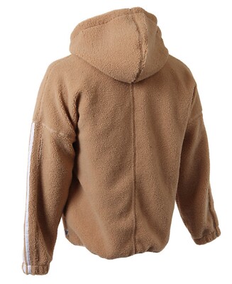 Adidas Men City 3S Sherpa Hoody Jacket Beige Run Top Fashion GYM