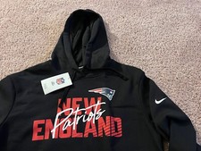 Nike Negro New England Patriots Tom Brady Polar Sudadera con Capucha Sudadera DAMA S