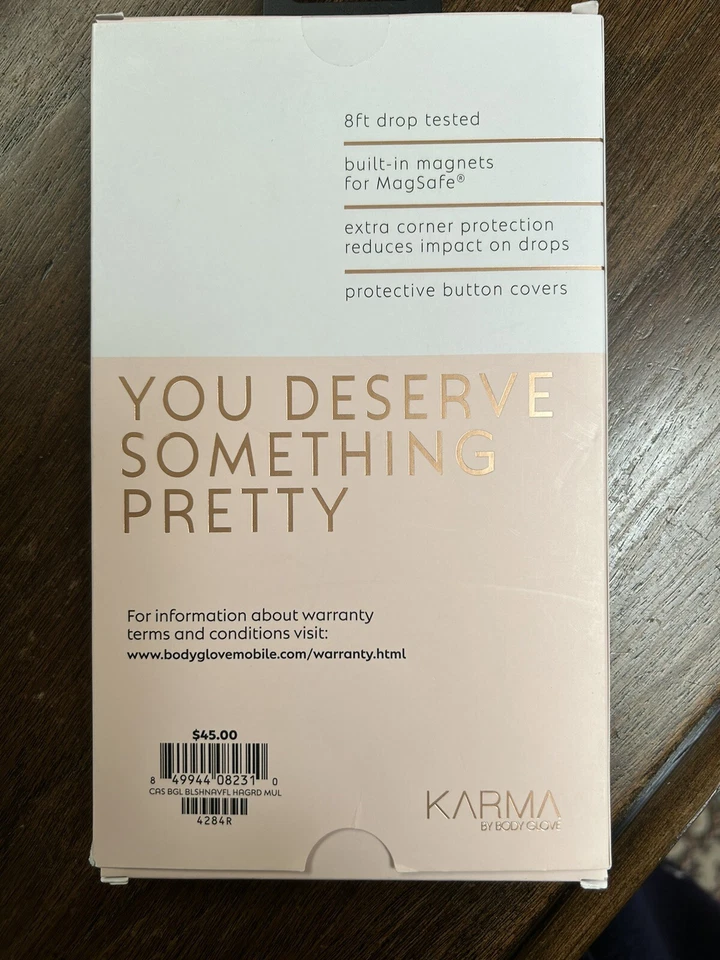 KARMA by Body Glove MagSafe 保护壳 仅适用于 iPhone 14 Plus - 腮红海军蓝花卉 - 二手状况完好 — 第 2/4 张图片