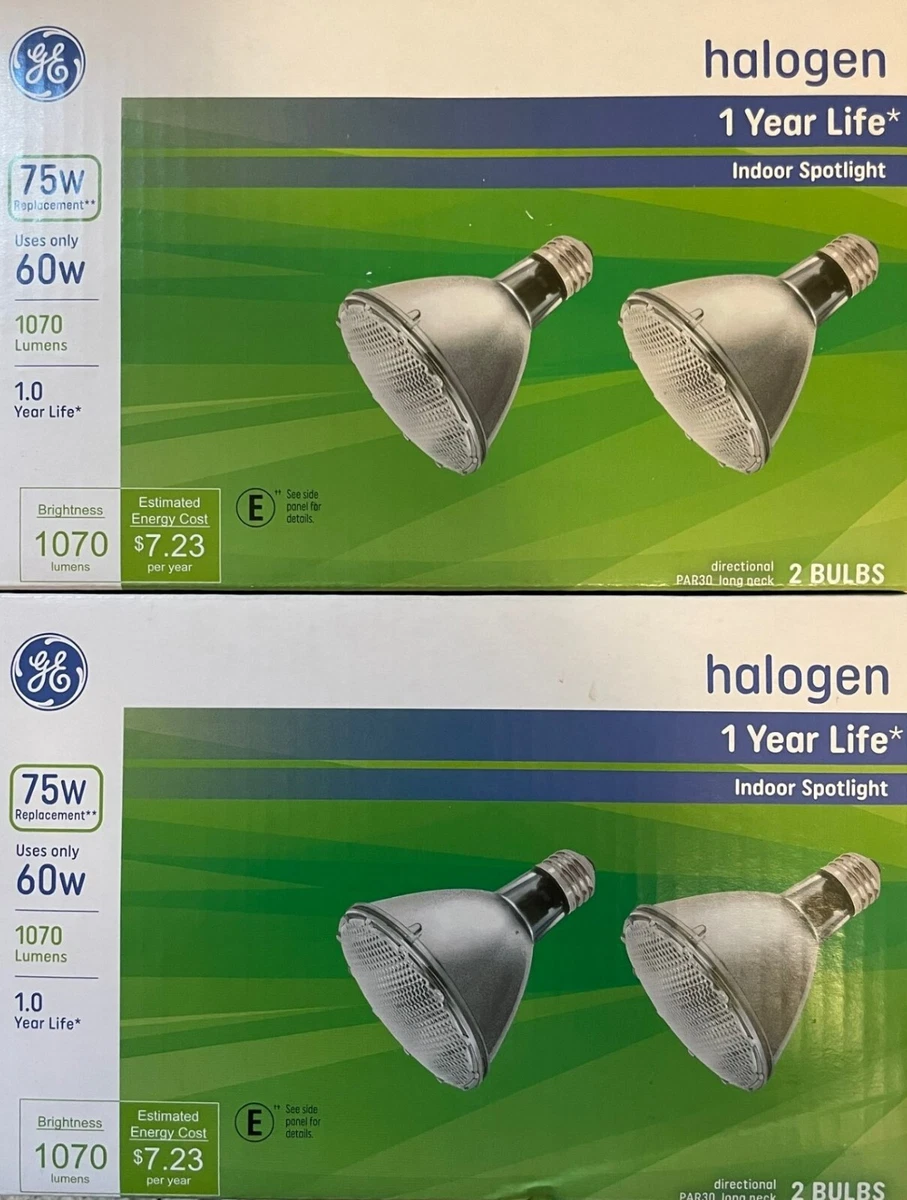 4 GE 75 Watt PAR30 Long Neck Indoor Old Style Spot Lights w Standard Medium Base