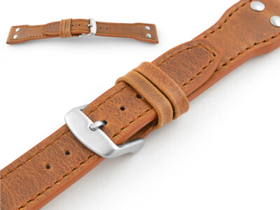 GENUINE LEATHER WATCH STRAP AVIATOR FLIEGERBAND MIT NIETEN de