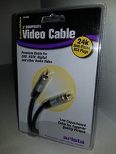 ARISTA 6FT COMPOSITE AUDIO VIDEO CABLE RCA to RCA WOOFER 24K Gold connectors Q21