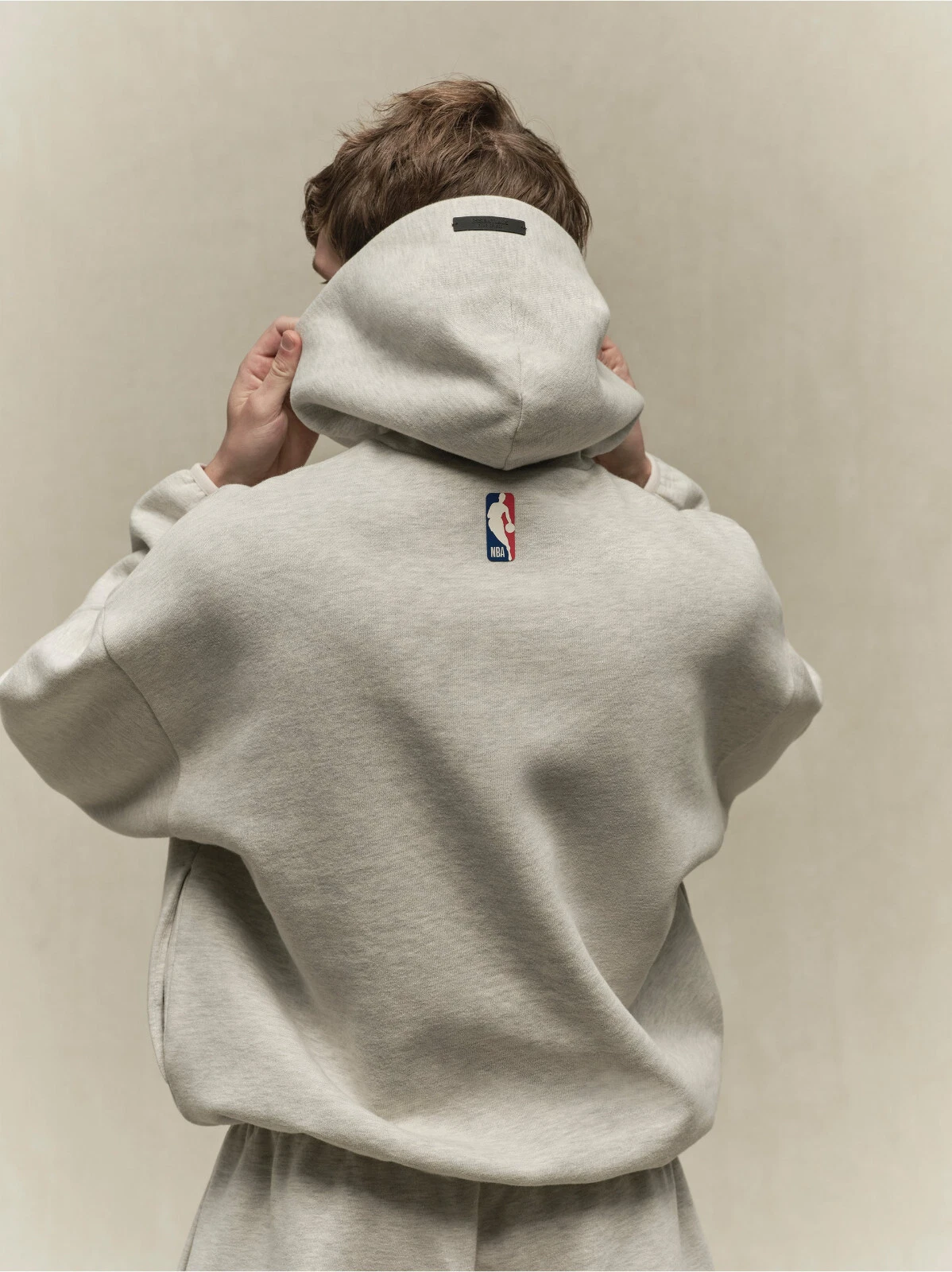 Felpa con cappuccio NBA x ESSENTIALS Fear of God Light Heather pullover autentico uomo TAGLIA L