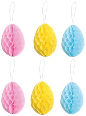6 Ostern Party Waben Papier Tischlape Tisch hängend Weihnachtsdeko 10 cm