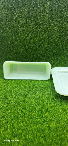 SUNBEAM BREAD Butter Dish Vintage Glass 4.5" Depression Retro Farmhouse Kitchen - Picture 8 of 15