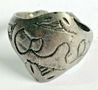 ANCIENT ROMAN SILVERED RING ENGRAVED RARE AUTHENTIC