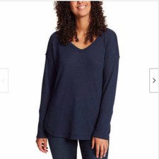DE COLECCIÓN X AMERICA MUJER TÉRMICA PUNTO GOFRE SUÉTER TOP (BLAZER AZUL MARINO MEDIANO) NUEVO CON ETIQUETAS
