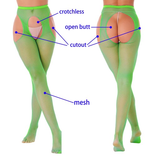 Damen Netzstrümpfe Netz Strumpfhose Ohne Fuß Strumpfhosen Leggings Reizwäsche - Picture 124 of 135