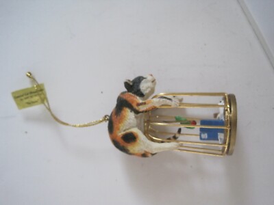 Danbury Mint Siesta Cat Birdcage Christmas Ornament GUC