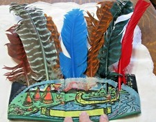 Early Indian Feathered Headdress Probably for a Halloween Costume or Play Set