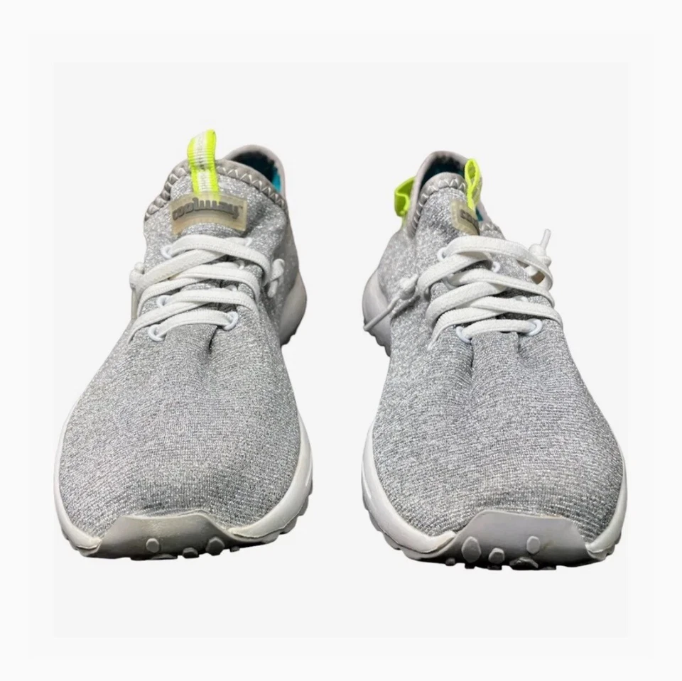 Coolway Mujer 7 Tenis Tahali Plateado Tejido Hilo Metálico Acentos Verde Neón Foto 2 de 4