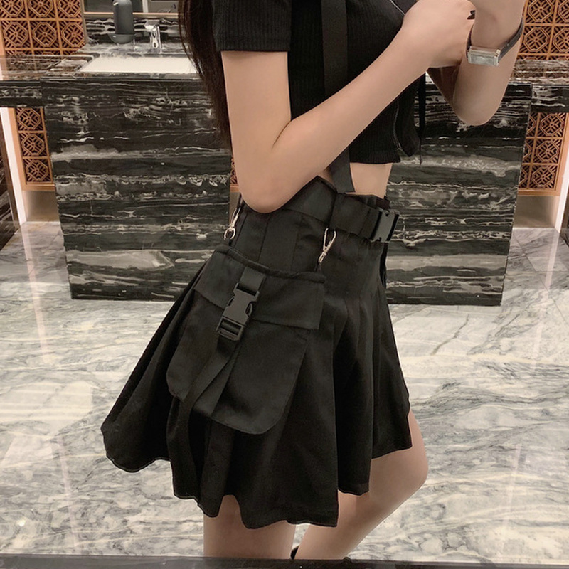 【Anyone more】Thin Vintage Black Cargo Mini Skirt Amazon.com: Womens Dad Shorts,High Stretchy Cargo Skirt for