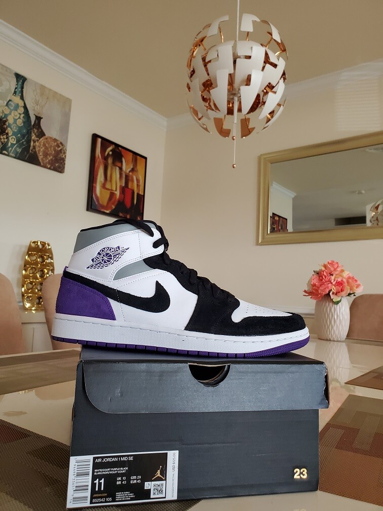 Nike Air Jordan 1 Mid SE Purple High Low 852542 105 Sz 11 | eBay