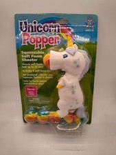 Hog Wild White Unicorn Popper Foam Ball Launcher Toy Ages 4 . BRAND NEW 