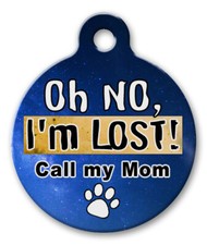 Personalized Pet ID Tags for Dog Cat, Custom Cute BLUE PINK Paw, I'M LOST 182