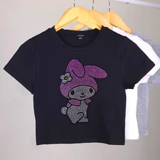 My Melody Rhinestone Cropped T-shirt Hello Kitty
