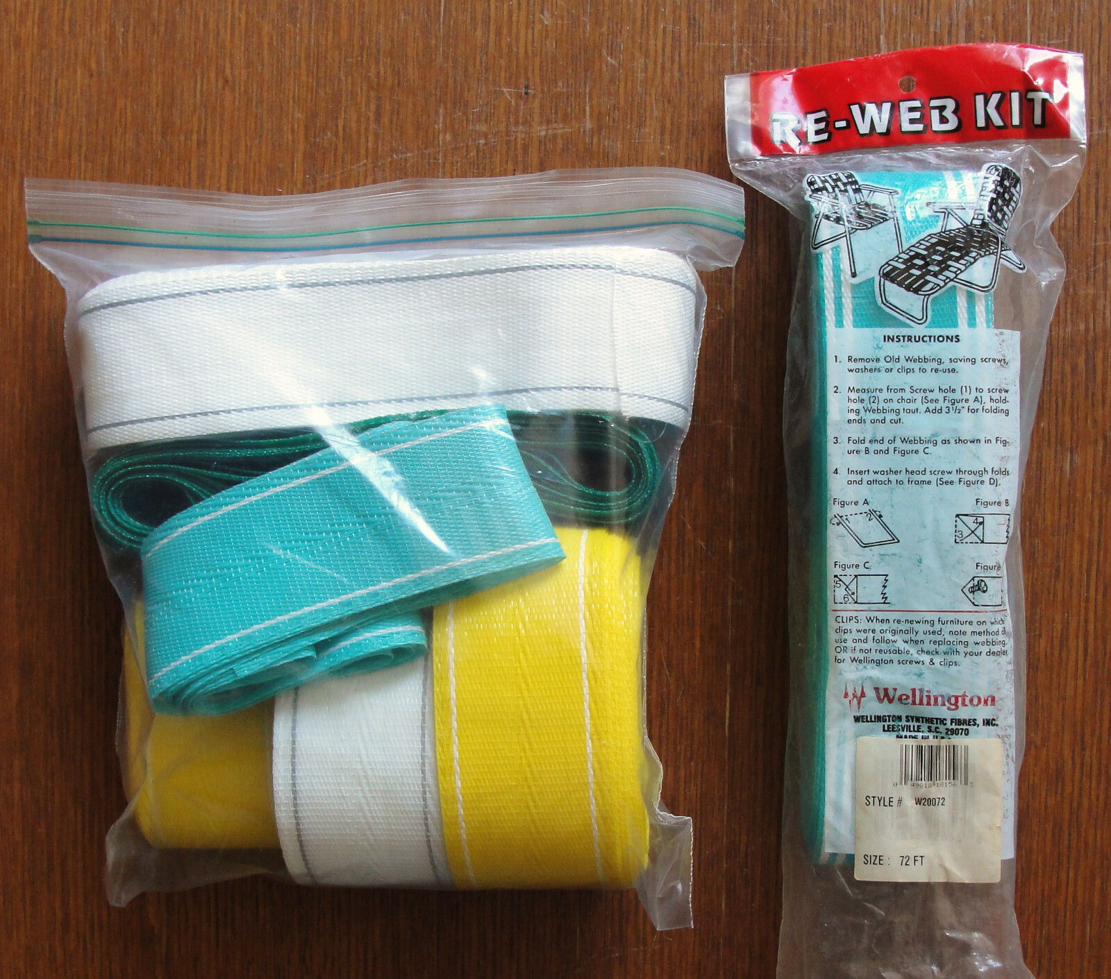 WELLINGTON REWEB KIT LOT White, Yellow, Green & Teal MADE IN USA