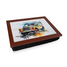 Watercolor Land Rover Defender Lap Tray | Unique Art for Car Lovers, Cushioned 2