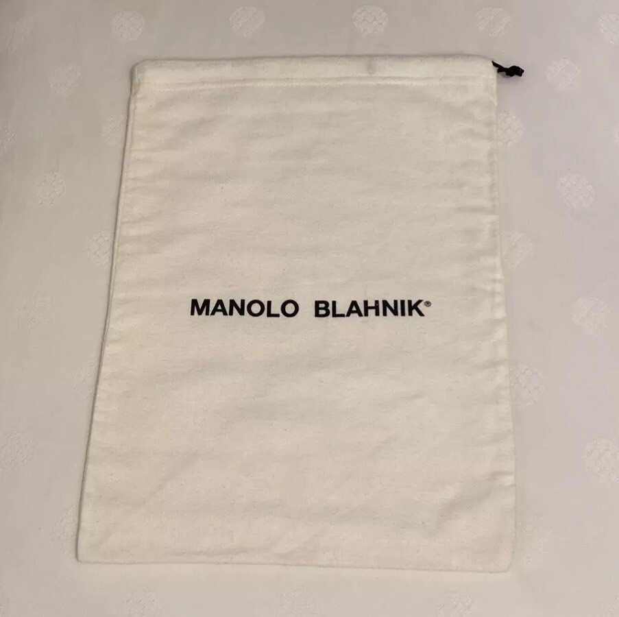 Manolo Blahnik White Cotton Dust Bag for Shoe Storage