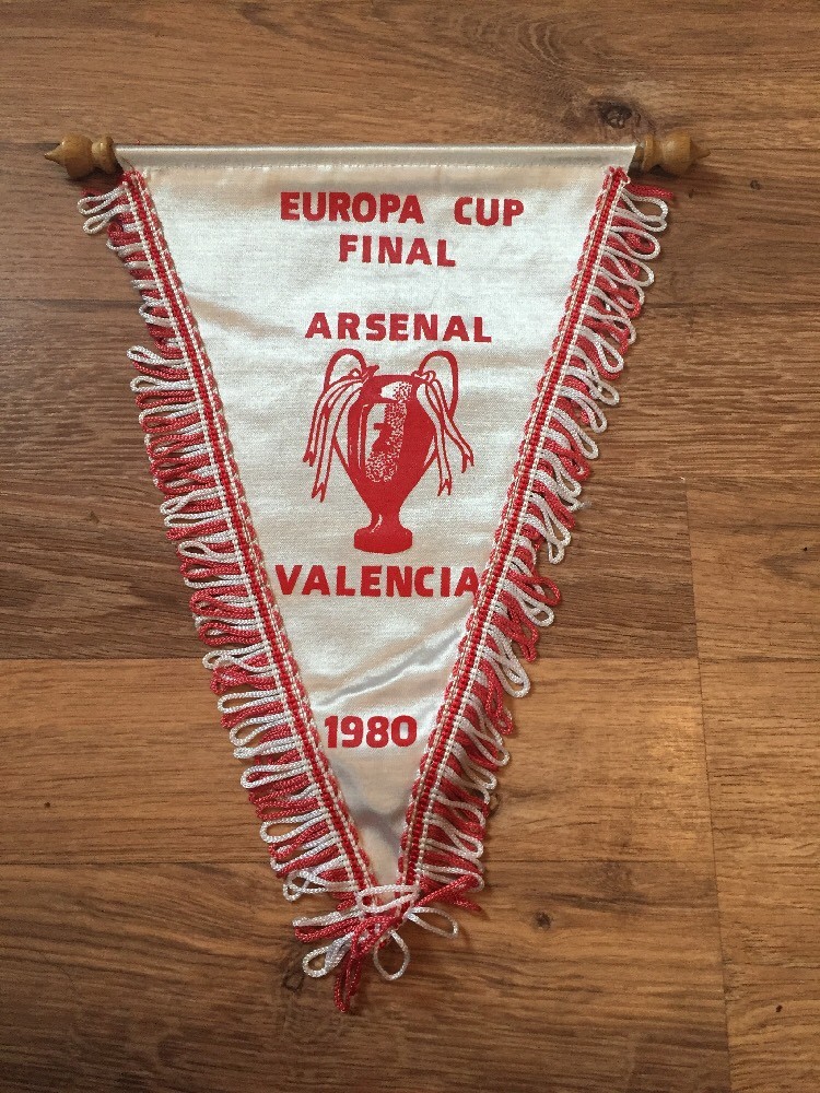 Arsenal Valencia CF coupe d'Europe C2 1980 fanion pennant wimpel